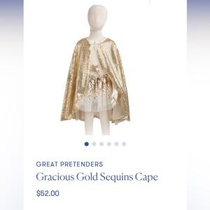 Great Pretenders gold sequins cape and tutu size 4-6